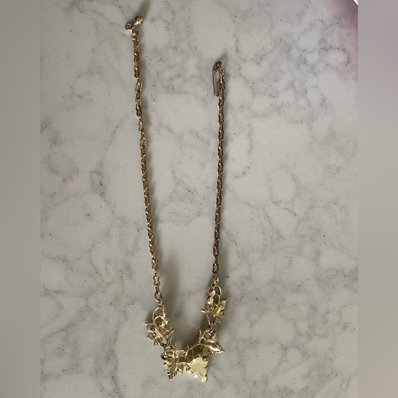 Vintage Gold-Tone and Faux Pearl Grapevine Motif Necklace - Picture 5 of 6